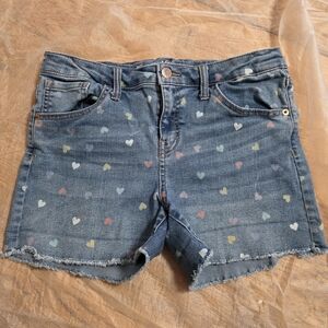 Cat And Jack Heart-Patterned Blue Denim Shorts